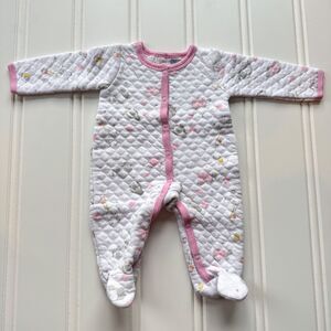 4/$10 - Kidgets Girls Quilted Button Up Baby Footie